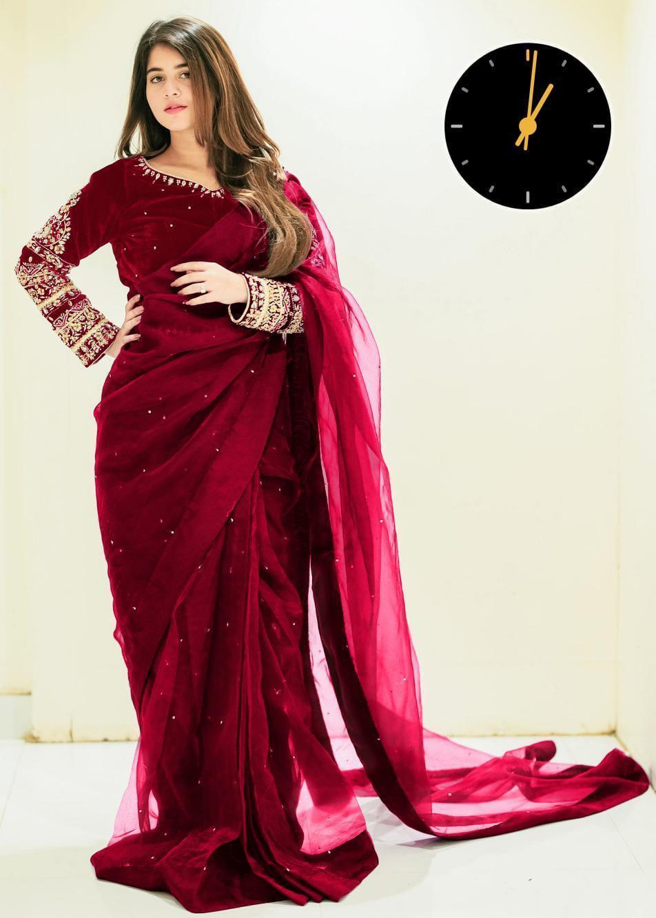 Stitched Saree 2pcs. women wedding dress