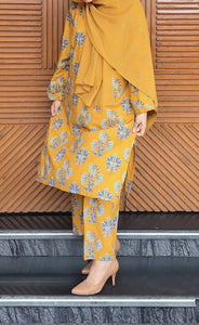 2 Pcs Women's Stitched Linen women dress